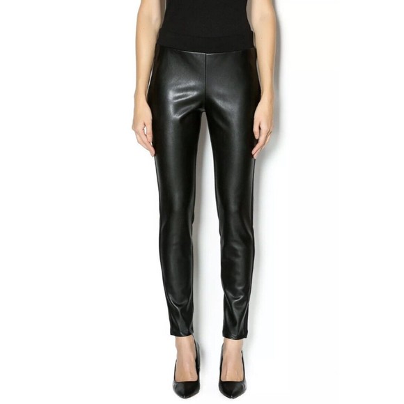 Drew Faux Leather Pants Leggings Combo Black Skinny Chic Modern party small - Picture 1 of 10